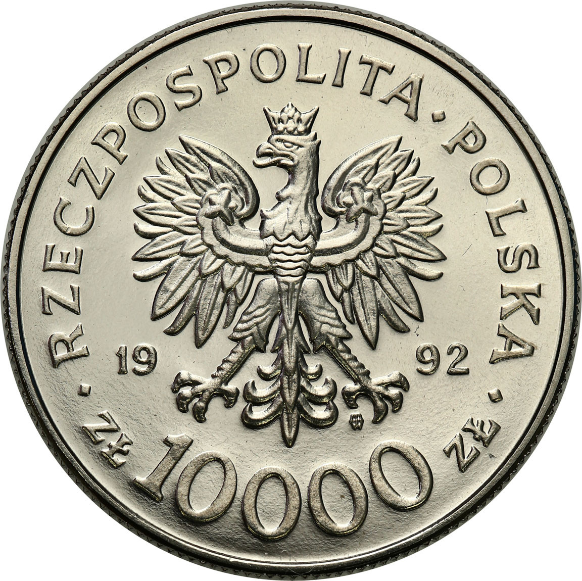 PRL. PRÓBA Nikiel 10 000 złotych 1992 - Władysław Warneńczyk